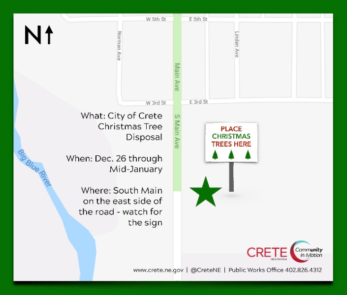 Christmas tree disposal on South Main map