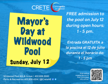 Mayor's Day at Wildwood Pool, July 12 - Free admission to all during open hours, 1-5 p.m.