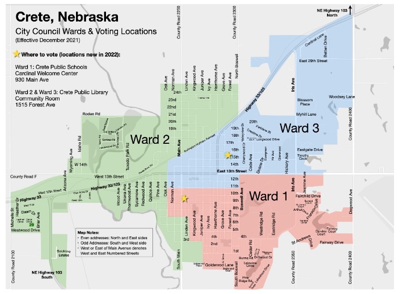 city of crete ward maps