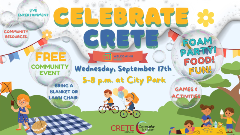 Celebrate Crete community event on Sept. 17 at City Park.