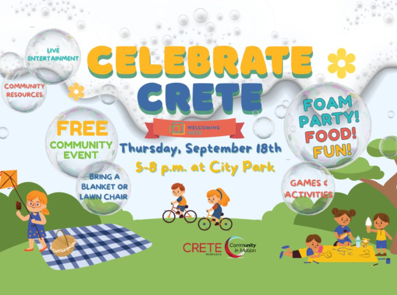 Celebrate Crete community event on Sept. 18 at City Park.