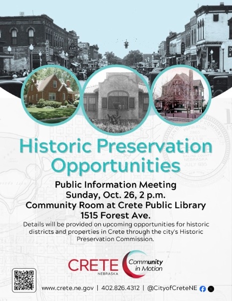 historic preservation meeting Oct. 26 library community room